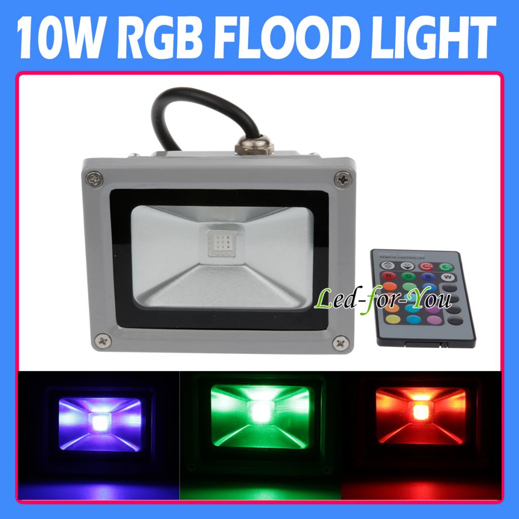 10W 100-265V RGB LED Floodlight Waterproof Wash Wall Spot Light